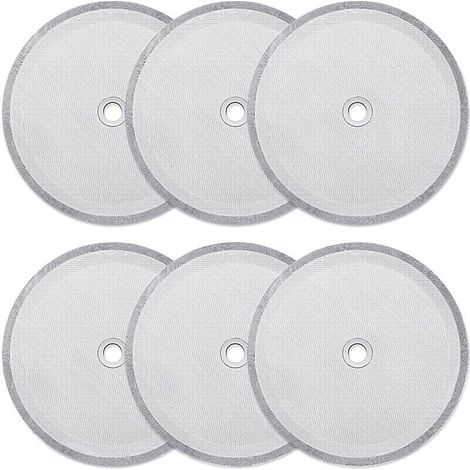 6er-Pack Ersatzsiebfilter für French Press, wiederverwendbare Netzfilter für universelle French-Press-Kaffeemaschinen mit 1000 ml/34 oz/8 Tassen (1/4)