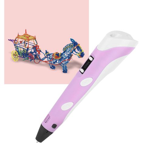 Stylo 3D professionnel avec écran OLED, compatible PLA et ABS, pour l'impression DIY, pour adolescents et adultes, prise UE, 100-240 V, rose (1/5)