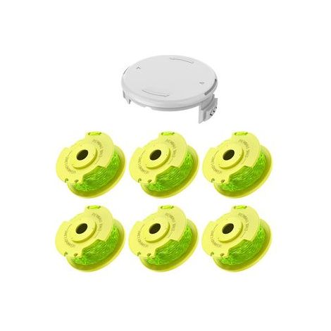 Lot de 2 recharges vertes pour Ryobi AC80RL3 – Tête de coupe R6+1 – Pour débroussailleuse, fil durable (1/5)
