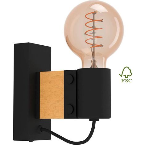 Applique Vintage Bailrigg Acciaio Nero 1 Luce E27 (1/4)