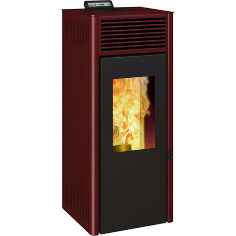 Invicta Stufa a Pellet Nola 10 Plus - Rosso - 46,5x50x112,5 cm