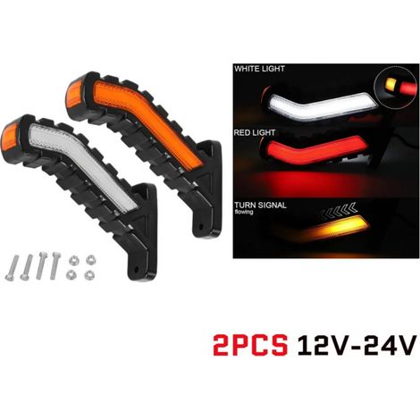 Set mit 2 Stück: dynamischer Laufblinker – seitliche Positionsleuchten, 12–24 V.