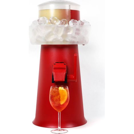 SPRIZZER linnovativa macchina per un Spritz perfetto in 5 secondi direttamente nel bicchiere Senza elettricita ne batterie Macchina ideale per preparare il tuo Spritz perfetto Rosso