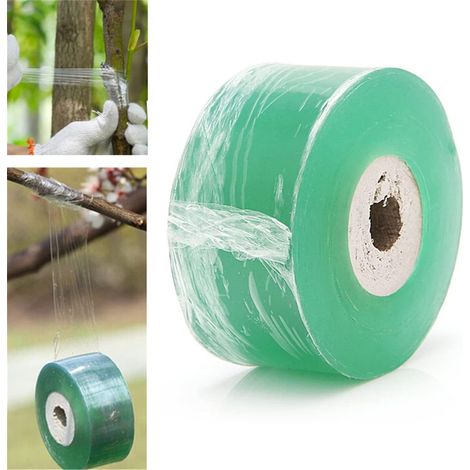Ruban de greffage biodégradable de jardin pour pépinière, rubanélastique de jardin pour plantes, arbres fruitiers, vert 2,2 cm x 100 m (0,86 pouces x 328 pieds) (1/5)