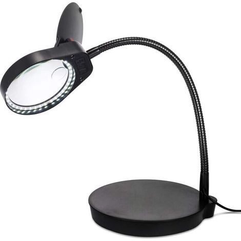Lampe Loupe sur Pied 2 en 1 3x 10x Loupe de lecture avec Support LED 38pcs loupe eclairante pour Lumière du Jour Lumineux Lumières Travaux Manuels Industrie Electronique(Noir).