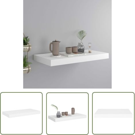 [JAMAIS UTILISÉ] Furniture Limited - Étagère murale flottante blanc 40x15x1.5 cm (1/4)