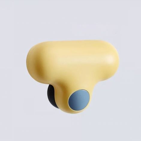 Raclette de douche ergonomique avec ventouse, grattoir miroir compact pour salle de bain - Jaune (1/3)
