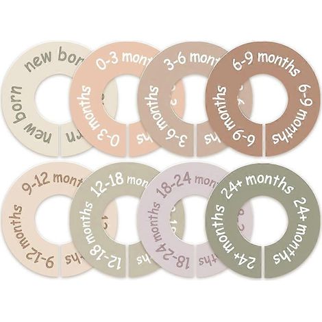 Bébé placard Dividers vêtements Earth Tone rond bébé vêtements Dividers placard tige Nursery placard organiseur (1/5)