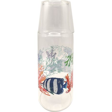 Pichet à poisson en verre et verre, décoration originale pour boissons, parfait pour les fêtes et cadeaux créatifs, 25 cm