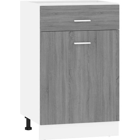 Mueble bajo con cajón "Lyon" gris Sonoma, 50x46x81,5 cm, madera de ingeniería, vidaXL