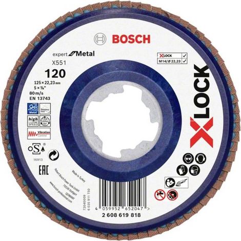 BOSCH ACCESSORIES 2608619818 X551 DISQUE SEGMENTÉ DIAMÈTRE 125 MM Ø DE PERÇAGE 22.23 MM 1 PC(S) (1/2)