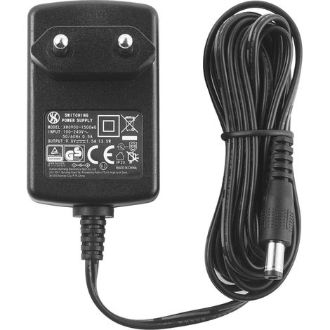 Adaptateur Secteur AC à DC 9V 1,5A, Fiche 5,5 mm x 2,1 mm, Centre Positif, pour Vélo D'appartement (1/5)