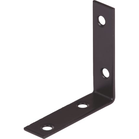 Angolare per sedia L.60x60mm B.16mm S.1,75mm STA zincato, rivestimento nero con fori D.5,5mm
