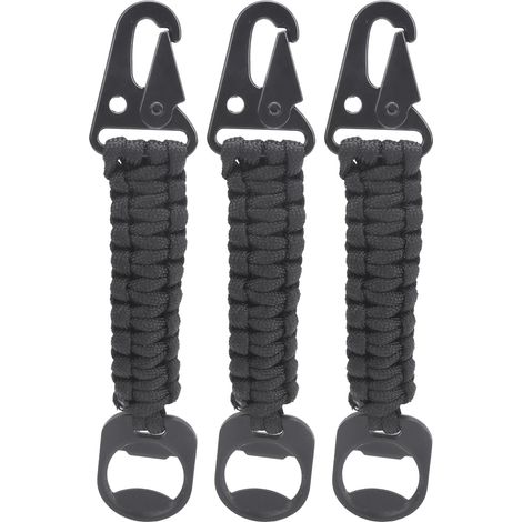 3er-Set multifunktionale Flaschenöffner mit Paracord-Karabinerhaken, rutschfestem Lanyard und Outdoor-Anhänger (1/5)