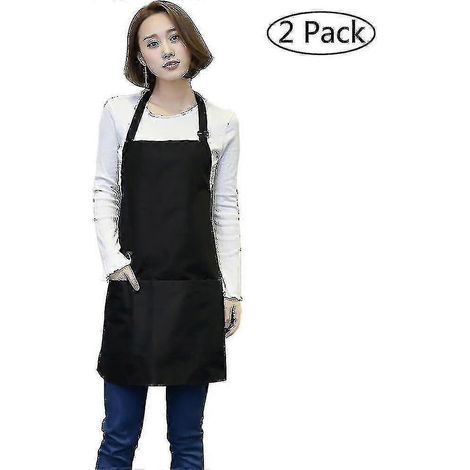Tablier de cuisine imperméable et réglable (lot de 2), anti-salissures, avec 2 poches (1/5)