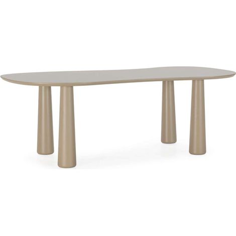 Mesa para comedor ovalada fija Md-Laila acabado crema, 220cm(ancho) 76cm(altura) 110cm(fondo). (1/5)