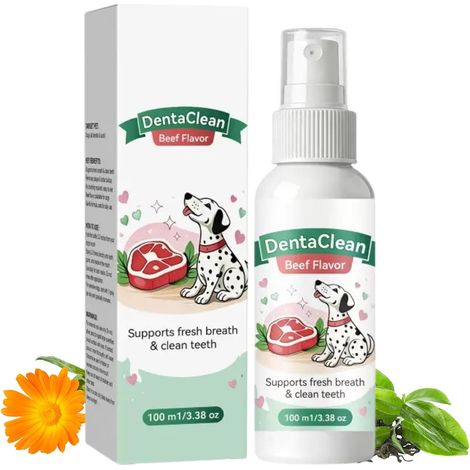 Ce spray dentaire pour chiens et chats élimine la mauvaise haleine, réduit le tartre et favorise la santé bucco-dentaire. Contient des probiotiques et de l'extrait de calendula aucun brossage n'est n (1/5)