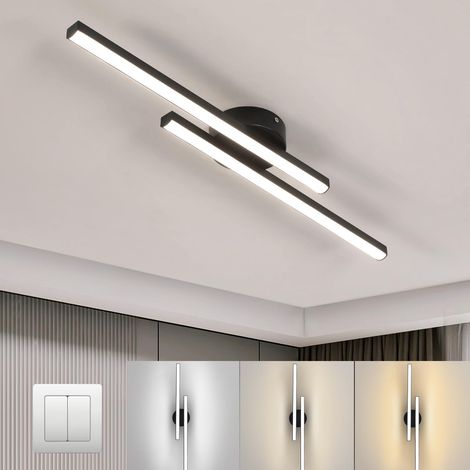 Luminaire Plafonnier 17W 3000-6500K Noir 60cm Salon Entrée (1/5)