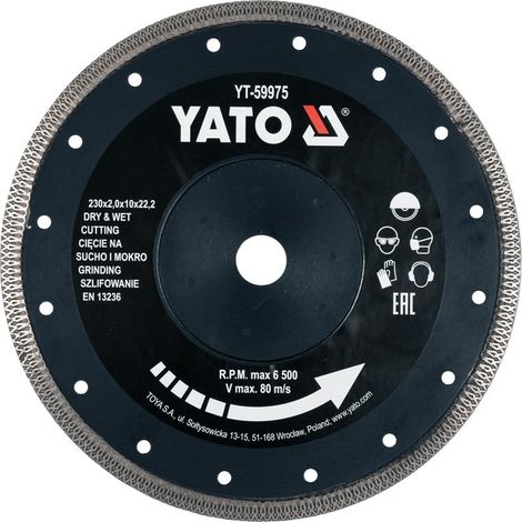 Disco de diamante de 230 mm para cerámica YT-59975 yato (1/3)