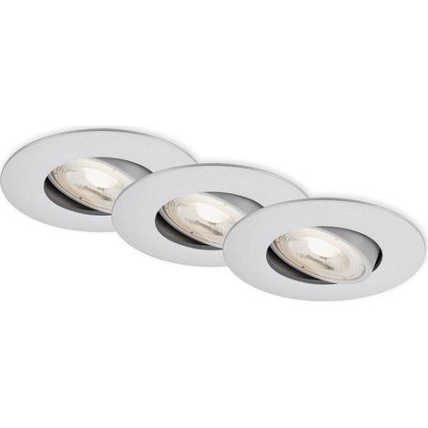 LED Einbauleuchte 4,4 cm 3x 4,9 Watt IP65 480lm chrom Briloner