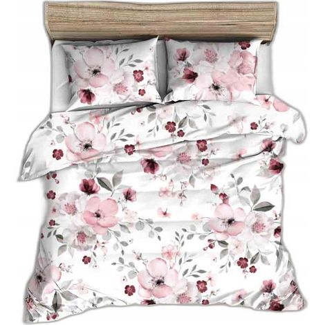 SET DI BIANCHERIA DA LETTO 200x220 cm IN COTONE SPESSO CON MOTIVO FLOREALE