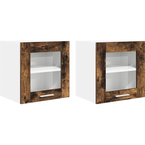 Mueble colgante con puerta 2 pcs Roble ahumado 40 x 31 x 40 cm vidaXL