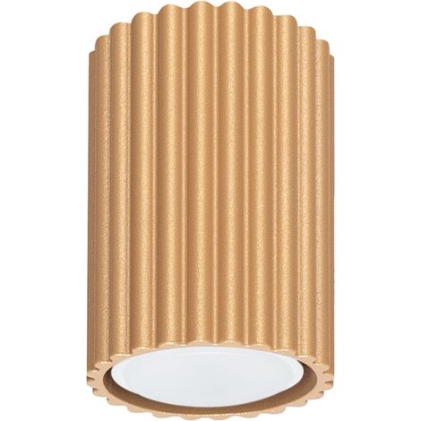 Spot Lampe plafond aluminium GU10 D : 6,5 cm rond apparent en or Moderne Lampe spot plafond