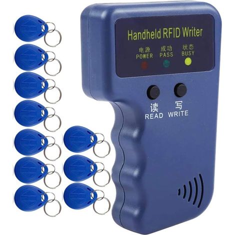 Copieur de duplicateur d'écrivain de lecteur RFID 125 kHz, cloneur de carte d'identité de mise à niveau, avec 10 étiquettes de jeton réinscriptibles EM4305 T5577 (1/5)