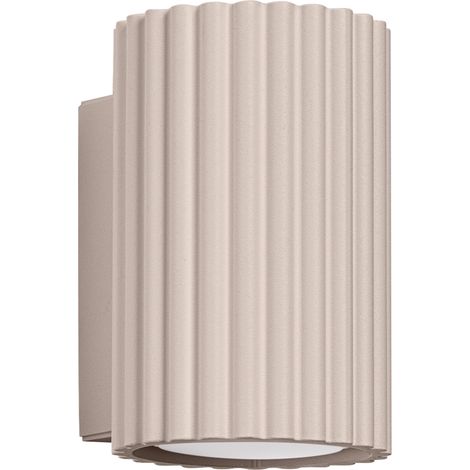 Moderne taupefarbene Wandleuchte, Wellrohr, 10 cm Durchmesser (oben und unten), 1 x GU10 10W KARBON, Sollux Lighting