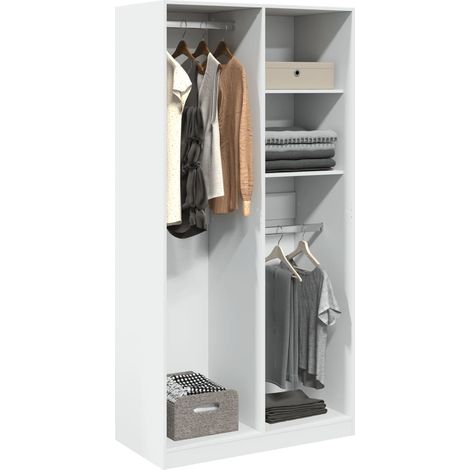 Kleiderschrank Weiß 100x50x200 cm Holzwerkstoff