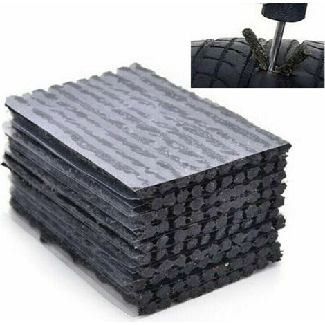 50 pièces Kit crevaison Outils,Meche Pneu crevaison en Caoutchouc pour La Réparation D'Urgence De Pneus Tubeless en Cas De Crevaison,kit Reparation Pneu Voiture,LO-Ron (1/4)