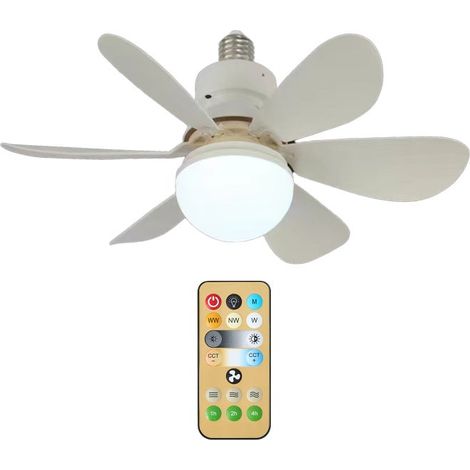 Lumière Ventilateur LED avec Télécommande, pour Maison Dimmable, Lumières Ventilatrices Chambre, Chambre d'Enfant, Polychrome (1/5)