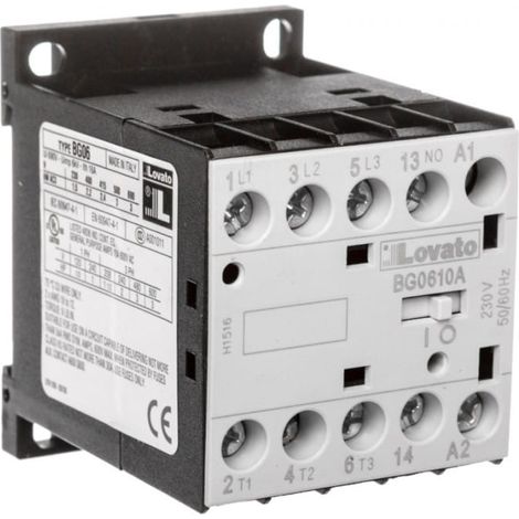 Contacteur tripolaire à bobine 230V AC 6A Lovato 11BG061A230