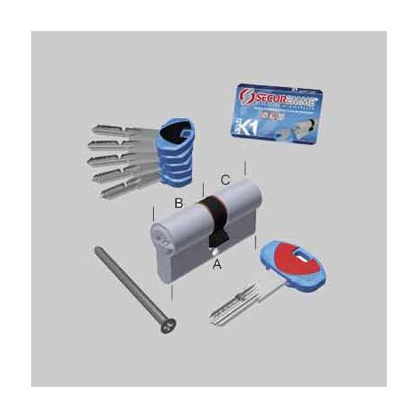 CILINDRO SAGOMATO 'EVO K1' SECUREMME 65 mm (25+10+30) - SECUREMME
