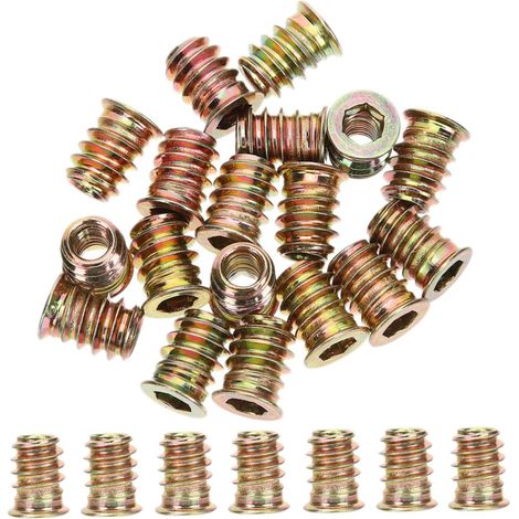 40 inserts filetés pour bois, connecteurs de fixation en acier au (1/5)