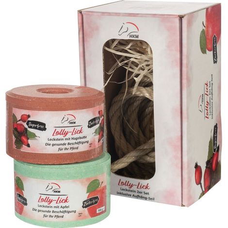 Taglia unica, Rosa canina e mela: Set 2 rulli di sale da lecco al gusto mela e rosa canina con corda per appenderli