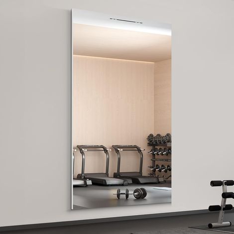 Lot de 2 Miroirs de Salle de Sport à Domicile 180 x 100 cm, sans Cadre Grand Miroir Intégral Miroir Mural Pleine Longueur pour Salle de Sport, Yoga, Garage, Chambre, Salle de Bain (1/5)