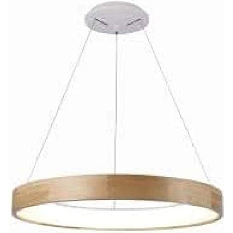 Lampada da Soffitto Sospesa LED Cerchio in Legno 30w (1/2)