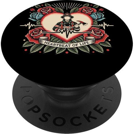 Heartbeat Firefighter Fireman Rescuer Extincteur PopGrip Adhésif (1/5)