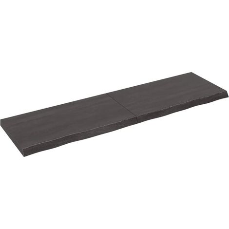 Étagère murale marron foncé bois chêne massif traité (1/5)