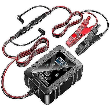 Chargeur de maintien de batterie intelligent 6V/12V 1,5A pour voiture, camping-car, camion, moto, prise US, système d'exploitation (1/5)