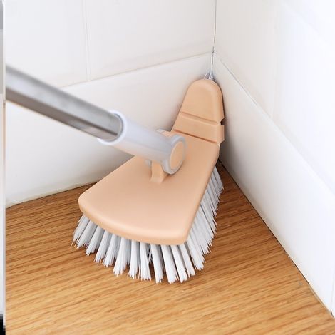 Brosse De Sol Triangle - Poignée Longue Et Pliable - Pour Carrelage Salle De Bain Cuisine - 1 Pièce (1/2)