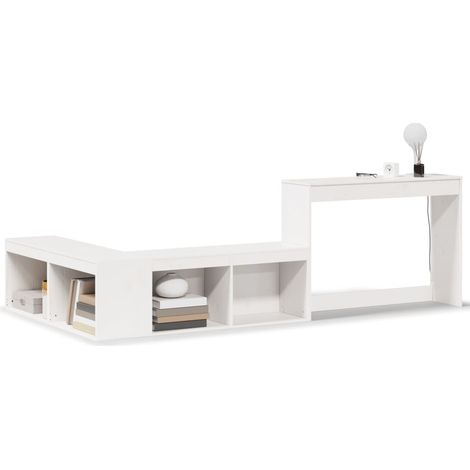 Maison Exclusive - Comodino con Scrivania Bianco 232x122x75 cm Legno Massello di Pino