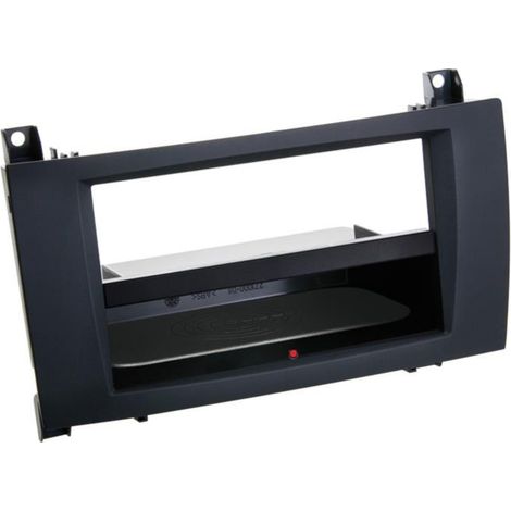 Facade autoradio 2DIN compatible avec Mercedes SLK ap04 Avec vide poche Induction Qi Noir Rubber touch