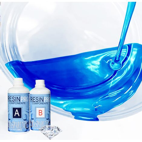 Résine époxy transparente 800 gr – Effet eau cristalline – Pour créations artistiques, bijoux, revêtements, modelage – Haute résistance mécanique – Resin Pro (1/4)