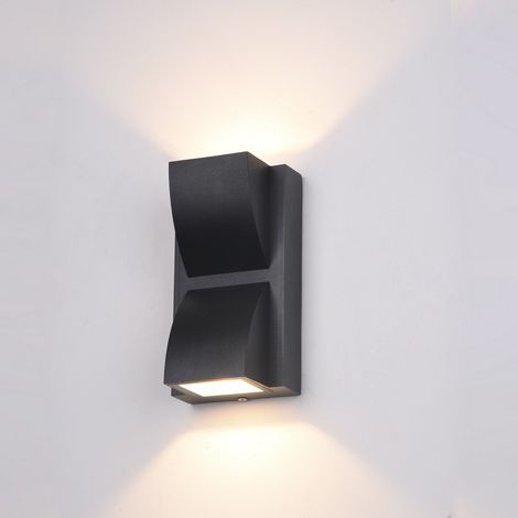 Italux Edgar - Lámpara de pared LED para exteriores moderna negra, blanco cálido 3000K 120lm, IP54 (1/2)