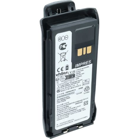 vhbw Akku Ersatz für Motorola PMNN4807, PMNN4407A, PMNN4407 für Funkgerät, Walkie Talkie (2150 mAh, 8,4 V, Li-Ion) + Gürtelclip
