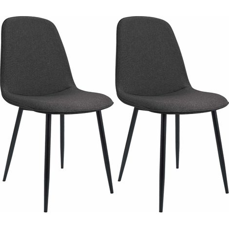 2er Set Esszimmerstuhl Maryam dunkelgrau Stoff (1/5)