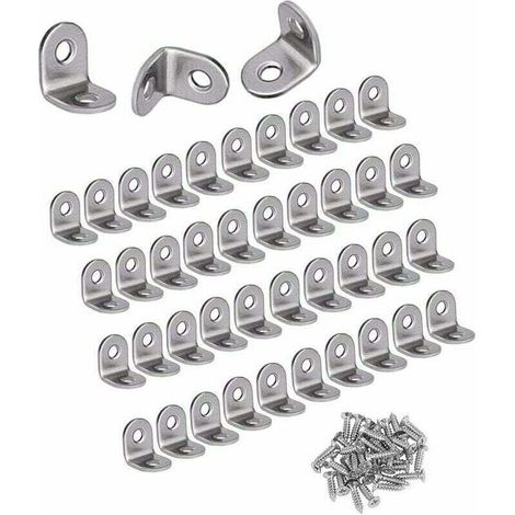 Equerres Metalliques.30PCS Equerre de Fixation Petits Equerre Angle Support Angle Droit en Acier Inoxydable Support d'Angle à 90 Degrés. 20 x 20 x 16mm.pour Bois.Meubles.Placard. (1/4)