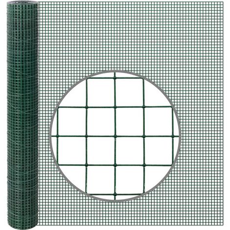 Rete ZINCATA E PLASTICATA VERDE 5MT - maglia 12x12mm - H100 - IN ROTOLO